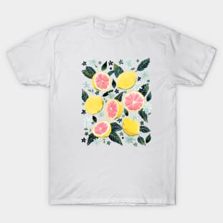 Watercolor Grapefruit Pattern - Pink T-Shirt